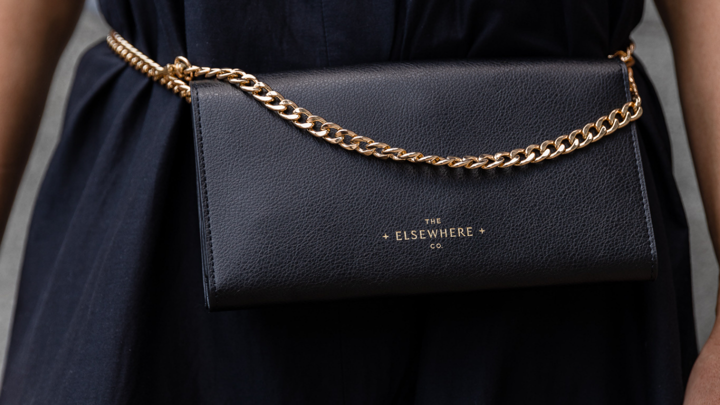 The Elsewhere Co  Gold Curb Chain Wallet and handbag Strap 80cm