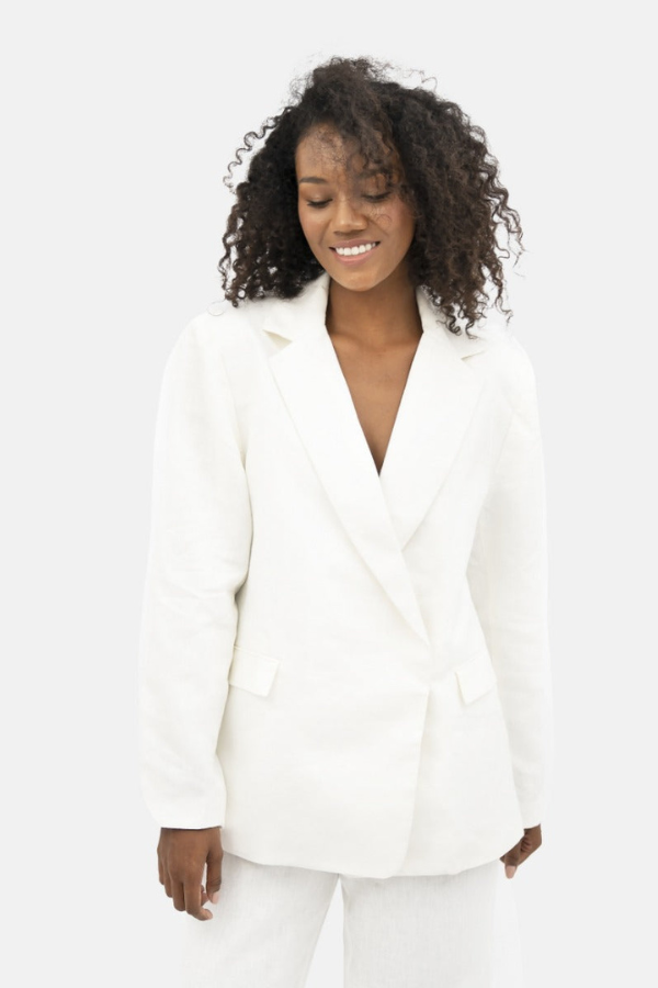 Havana HAV Oversized Blazer In Porcelain