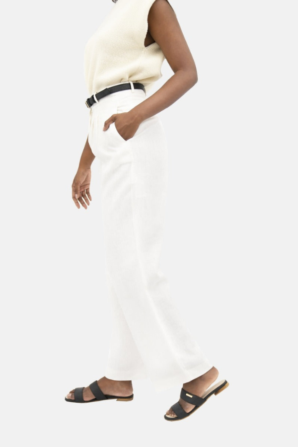 French Riviera NCE Wide Leg Pants In Porcelain