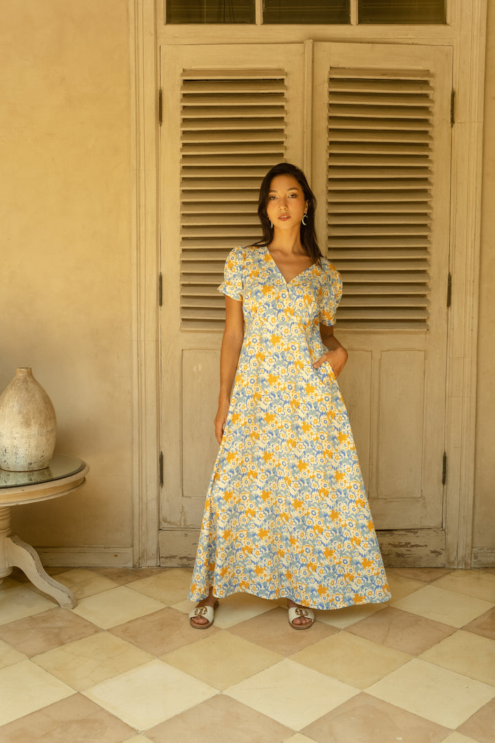 Belle Dress In Azure Blossom