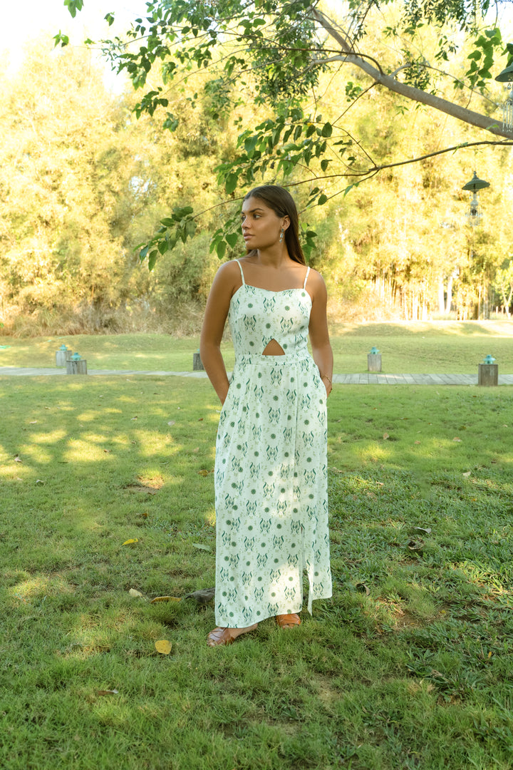 Cruise Dress In Verde Foliage