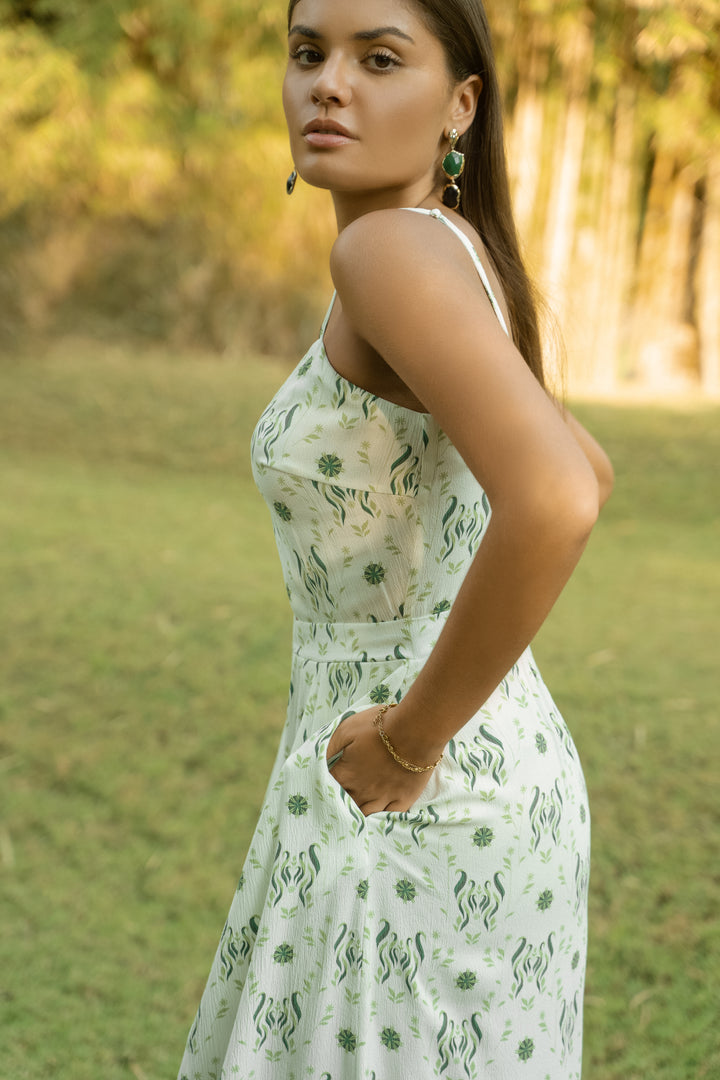 Cruise Dress In Verde Foliage