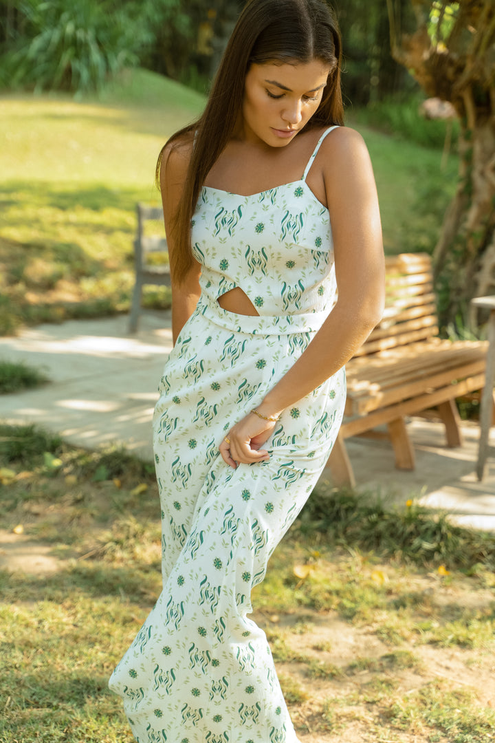 Cruise Dress In Verde Foliage