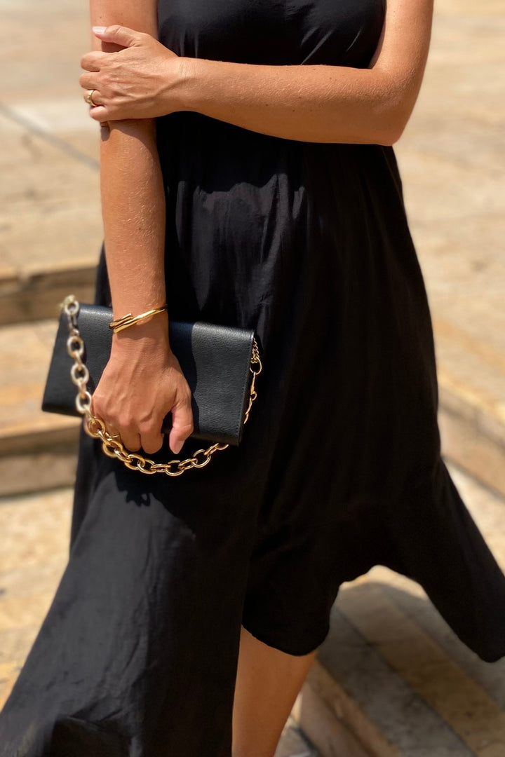 Travel Wallet, Chain + Charm Set In Nightfall Black