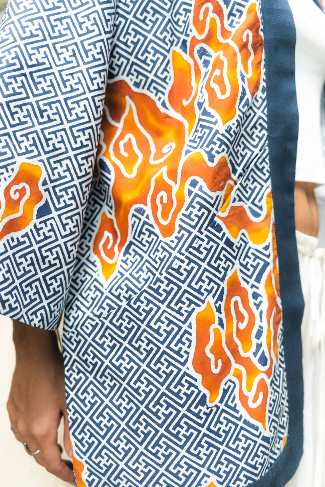 Batik Unisex Jacket in Tumbuh Indigo