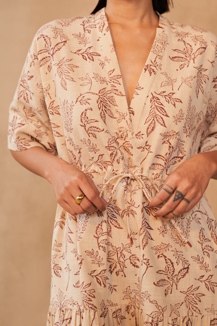 Leafy Bloom Handwoven Dress