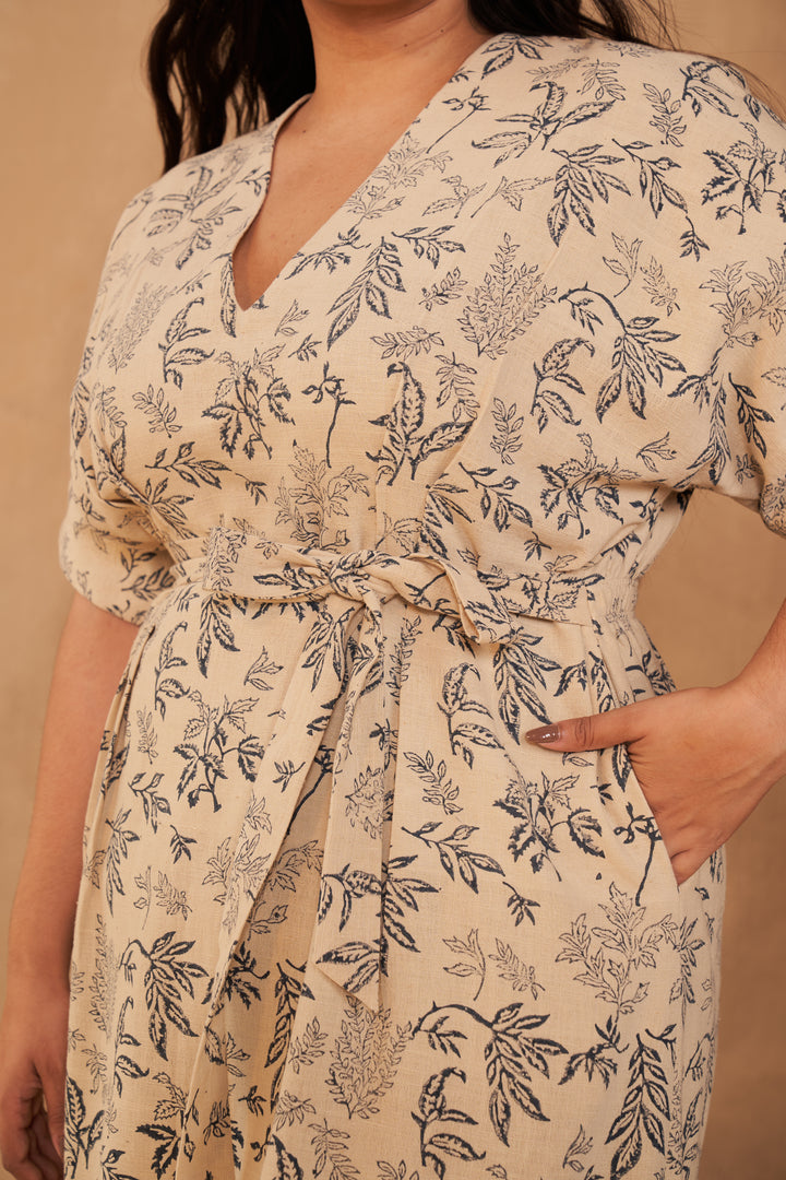 Leafy Bloom Maxi Kala Cotton Dress