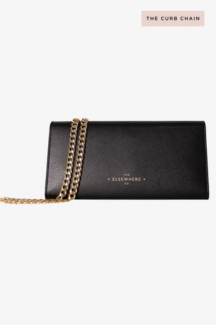 Travel Wallet, Chain + Charm Set In Nightfall Black
