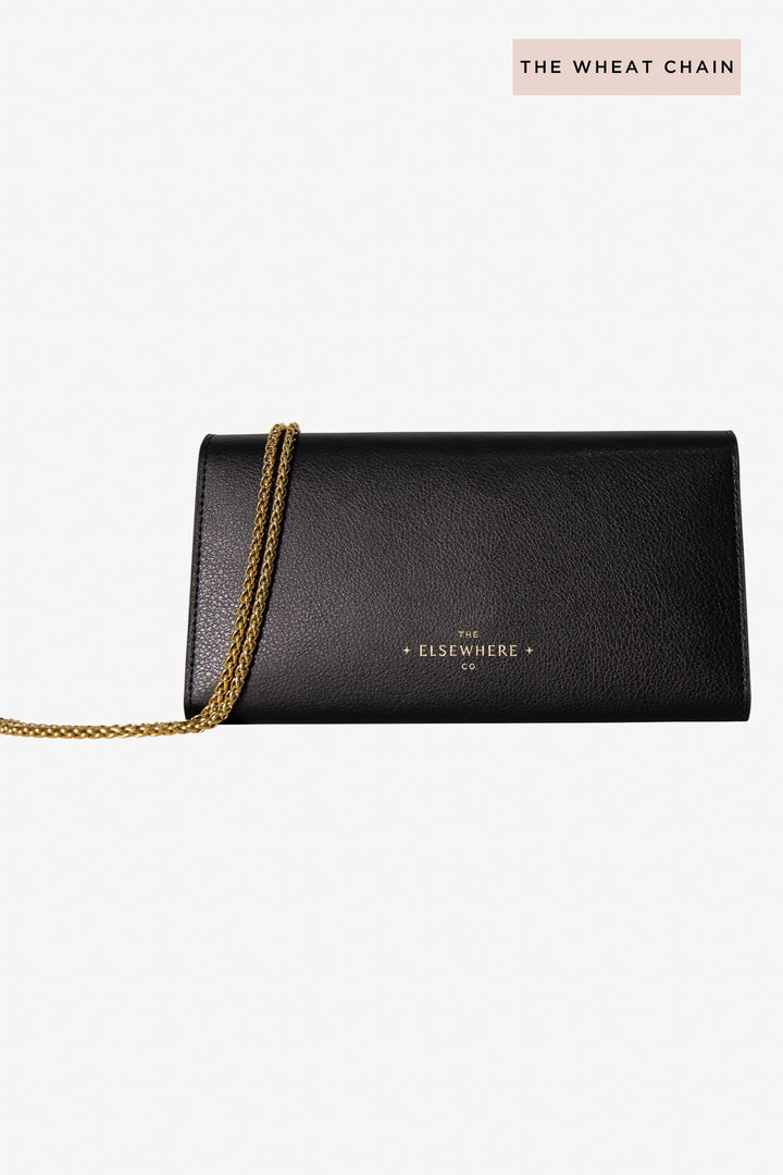 Travel Wallet, Chain + Charm Set In Nightfall Black