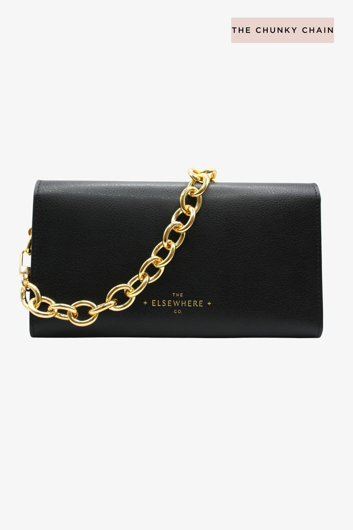 Travel Wallet, Chain + Charm Set In Nightfall Black