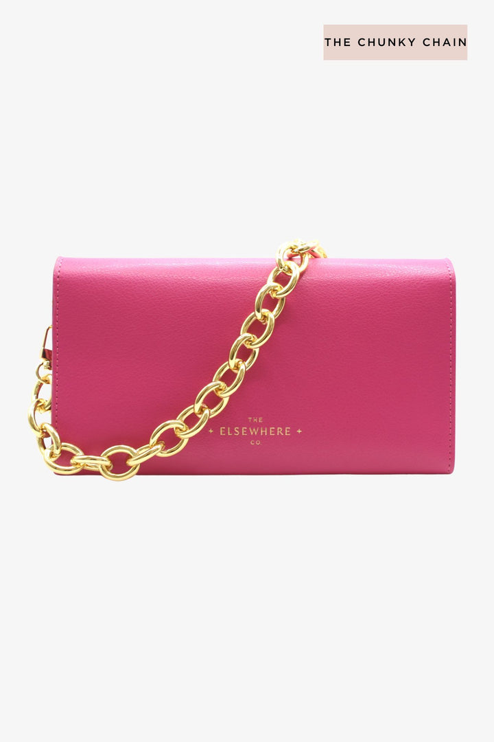 Travel Wallet, Chain + Charm Set In Paradise Pink