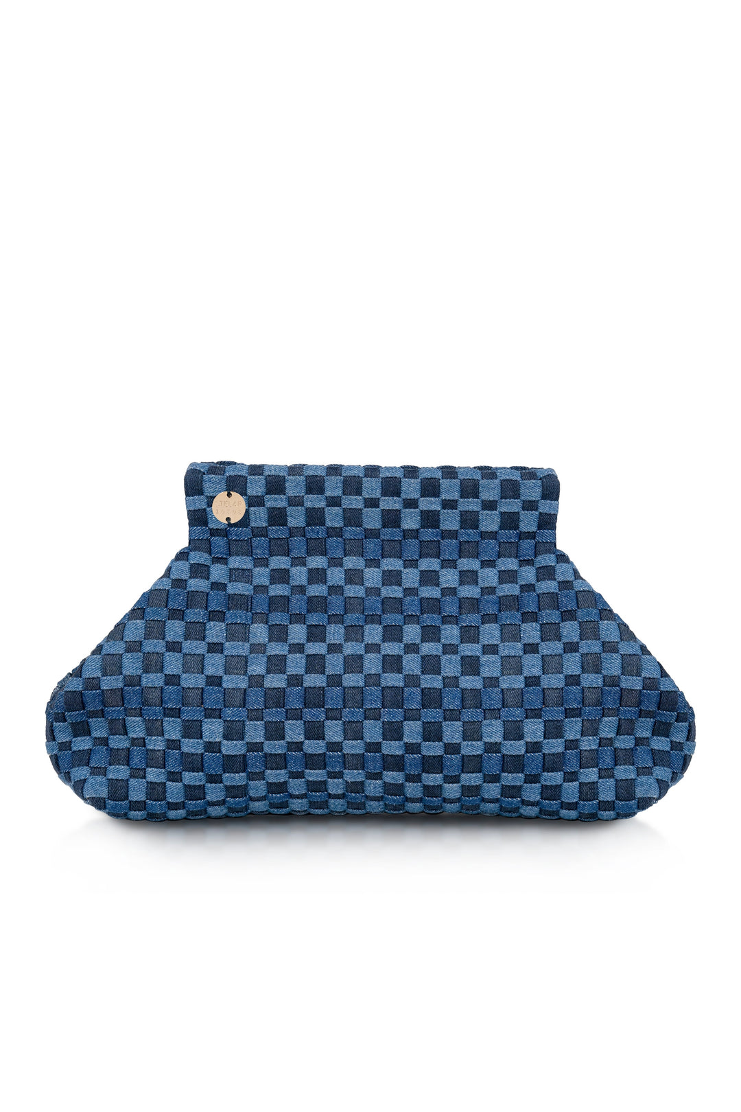Lilis Medium Frame Clutch Bag In Denim