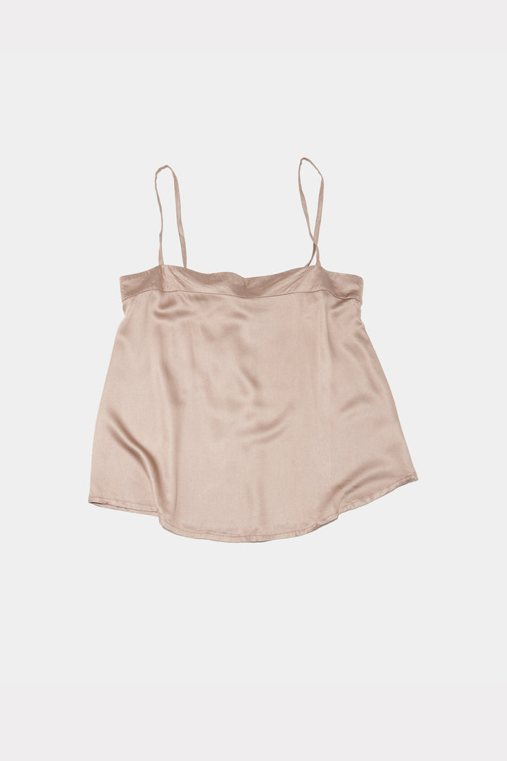 Claris Satin Viscose Cami In Beige