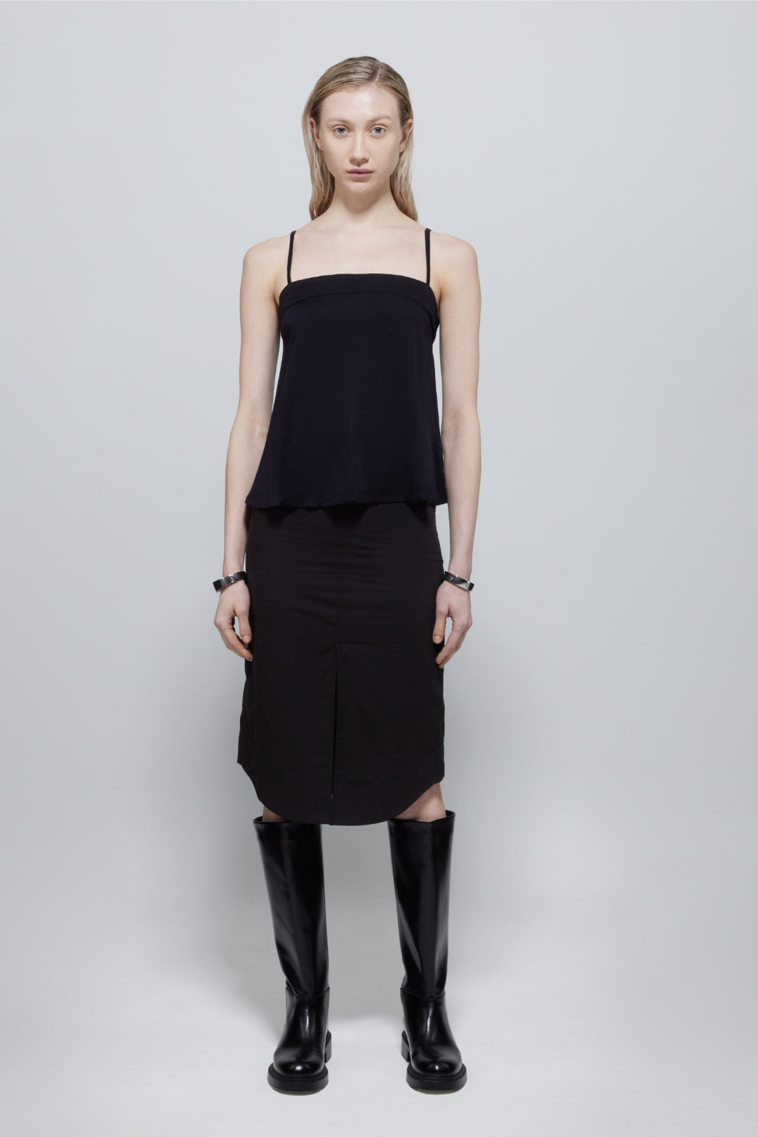Claris Satin Viscose Cami In Black