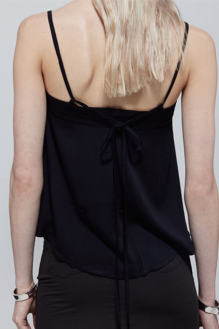 Claris Satin Viscose Cami In Black