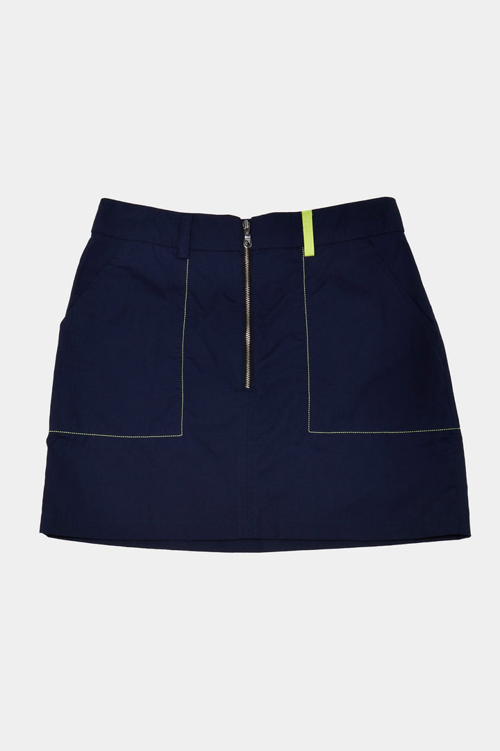 Hana Zipped Mini Skirt In Navy