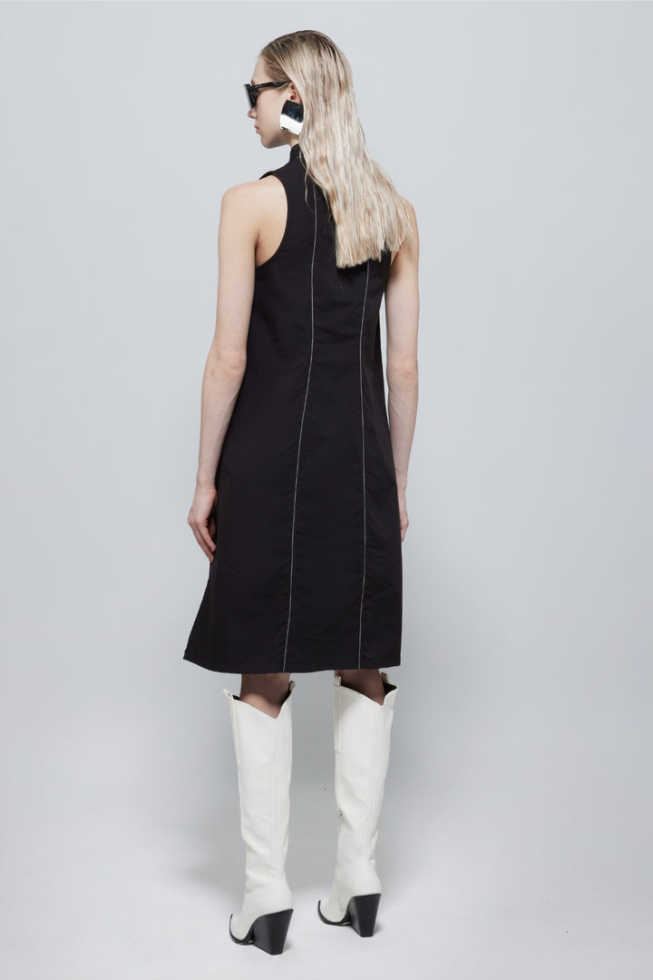 Amelie Sleeveless Zipped Dress In Black