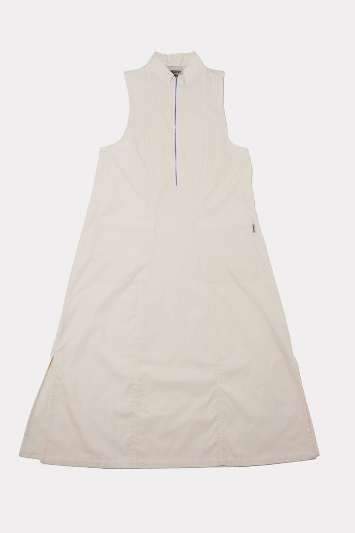 Amelie Sleeveless Zipped Dress In Cream