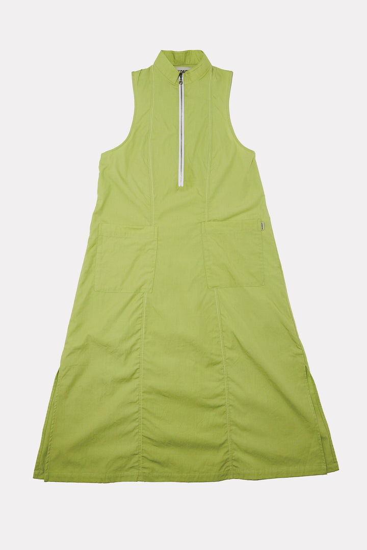 Amelie Sleeveless Zipped Dress In Green