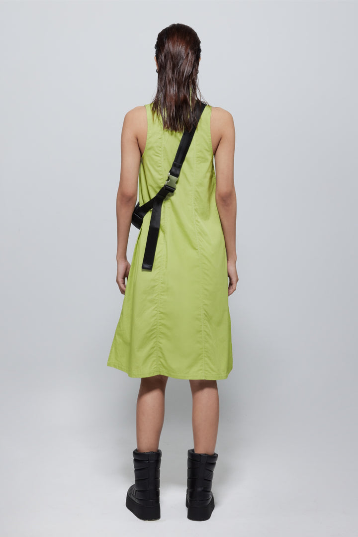 Amelie Sleeveless Zipped Dress In Green