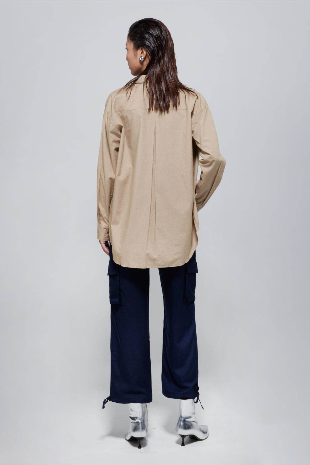 Ari Low Waist Cargo Pants In Navy