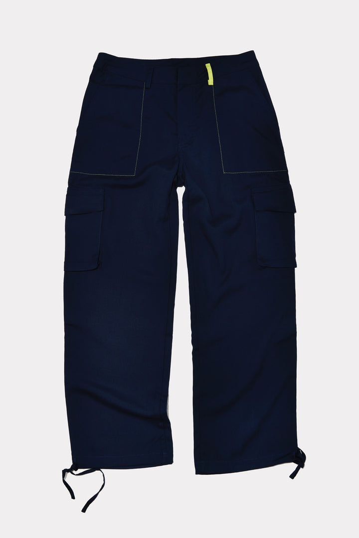 Ari Low Waist Cargo Pants In Navy