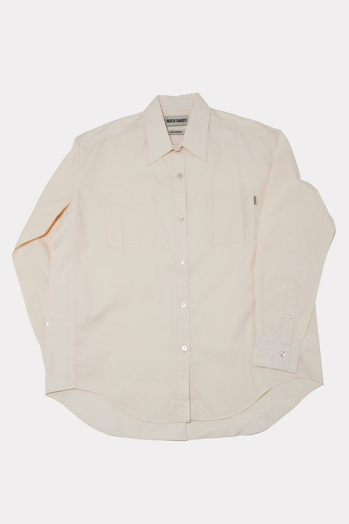 Laura Oversized Poplin Shirt In Cream