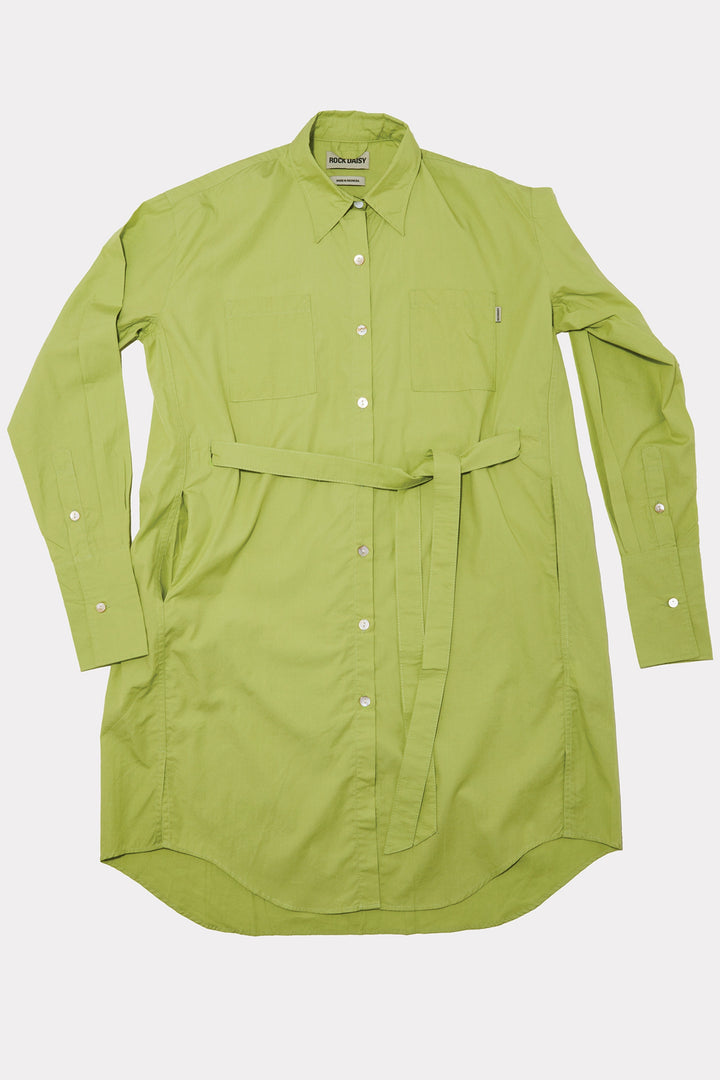 Laura Oversized Poplin Shirt In Green