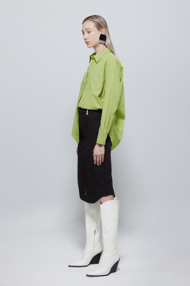 Laura Oversized Poplin Shirt In Green