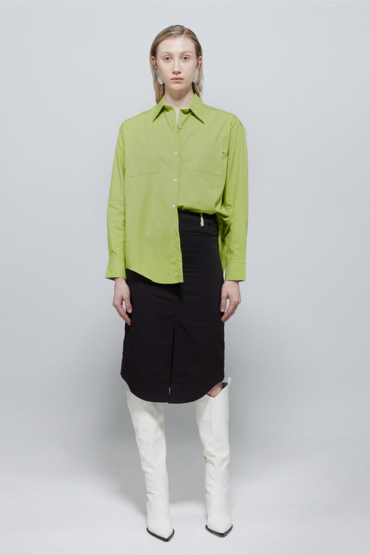 Laura Oversized Poplin Shirt In Green
