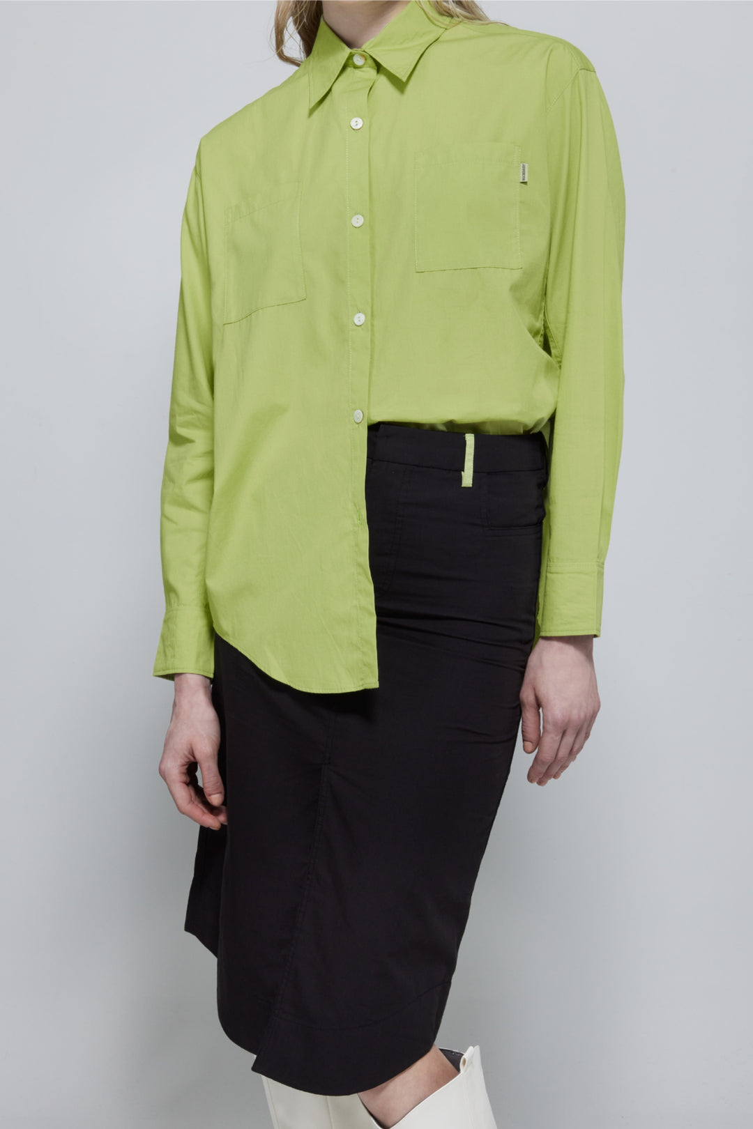 Laura Oversized Poplin Shirt In Green