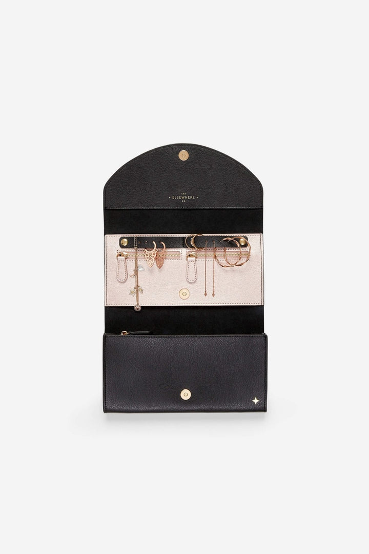 Travel Wallet, Chain + Charm Set In Nightfall Black