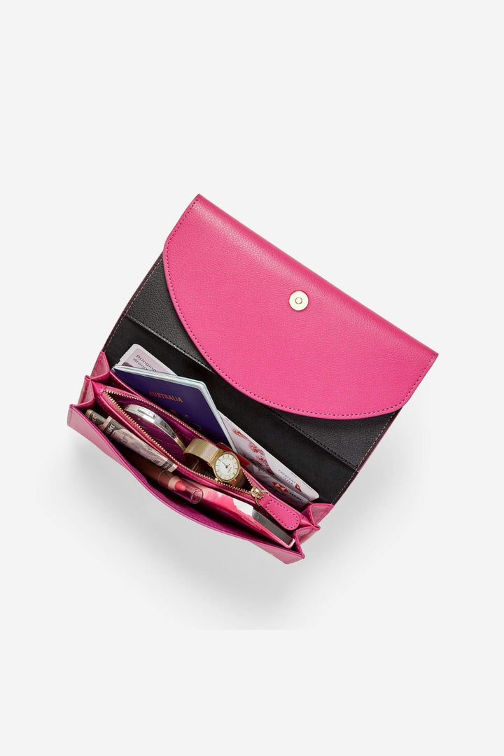 Travel Wallet, Chain + Charm Set In Paradise Pink