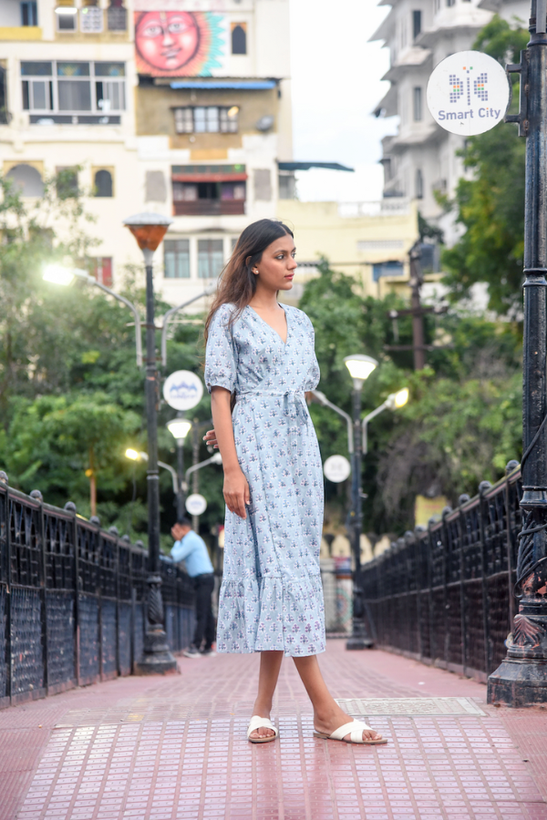 Ava Sage Wrap Dress