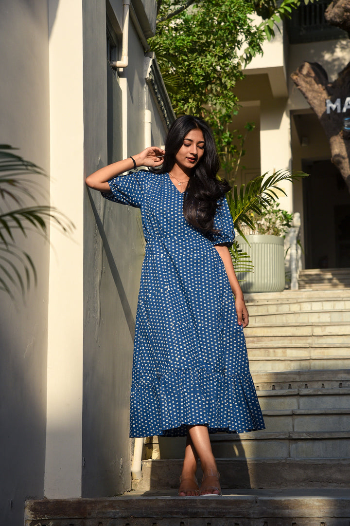 Ava Wrap Dress In Navy