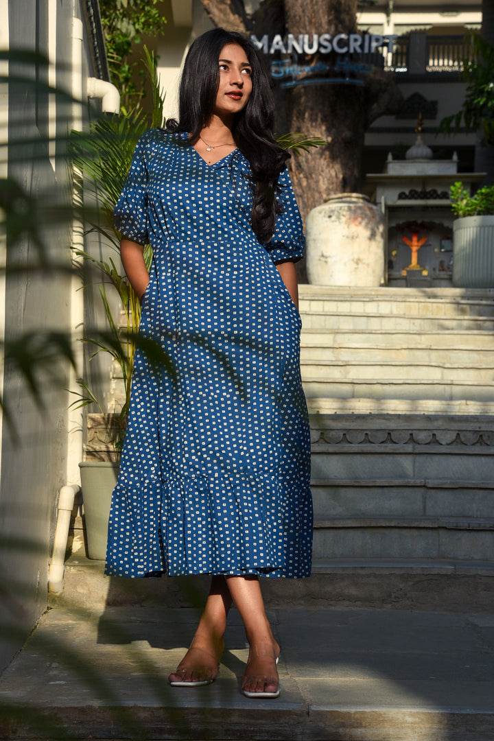 Ava Wrap Dress In Navy