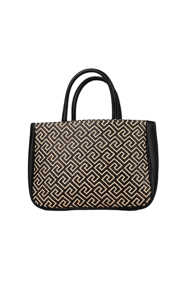 Gertrude Black Rattan Mini Tote Bag