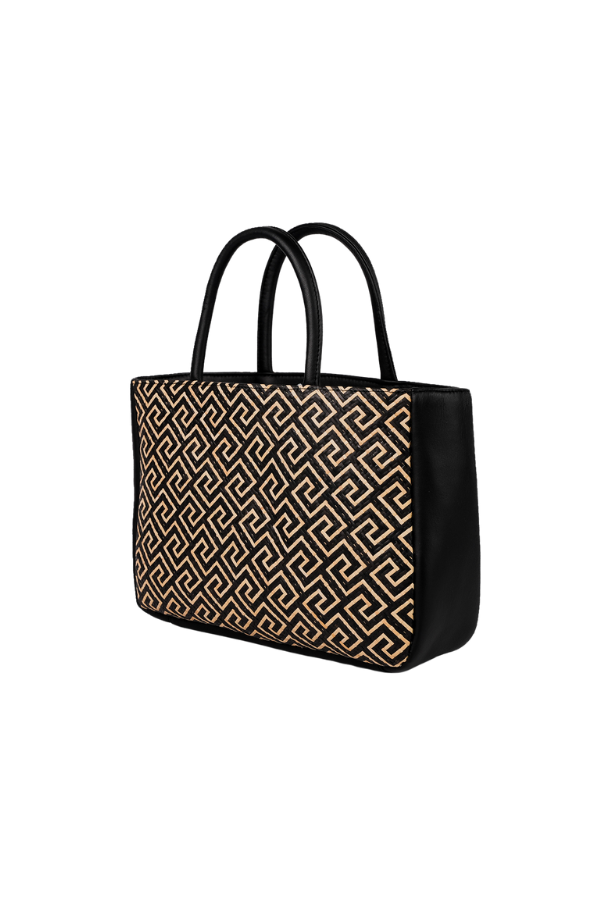 Gertrude Black Rattan Mini Tote Bag