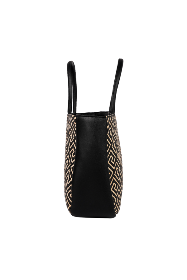 Gertrude Black Rattan Mini Tote Bag