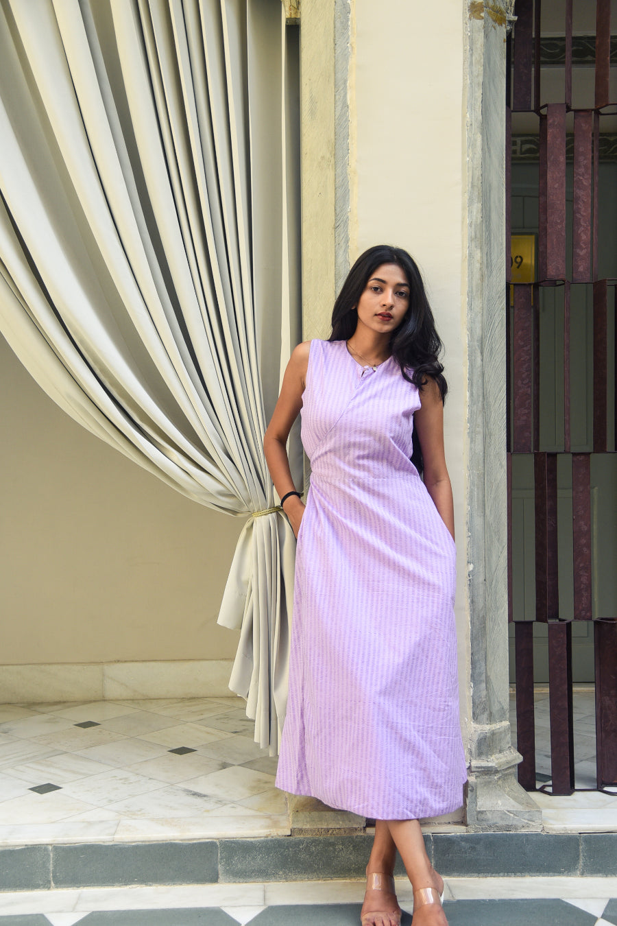 Leni Wrap Dress In Lilac