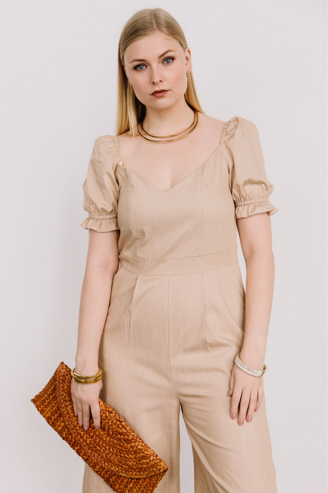 Janella Jumpsuit in Beige
