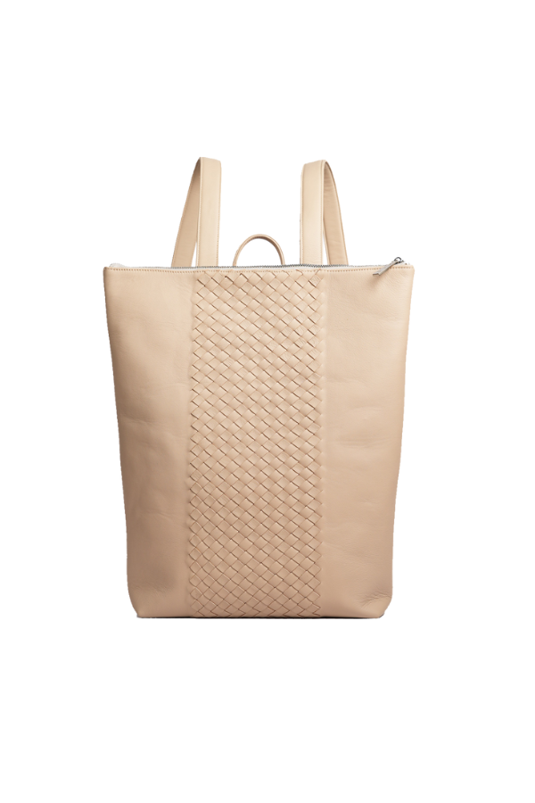 Kmana Jeanne Backpack in Nude. Available online at ZERRIN.