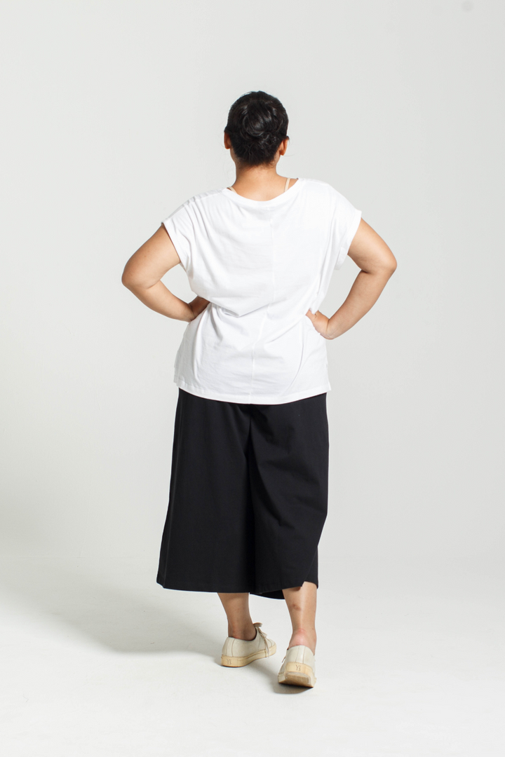 Rolled Sleeve Tee in White