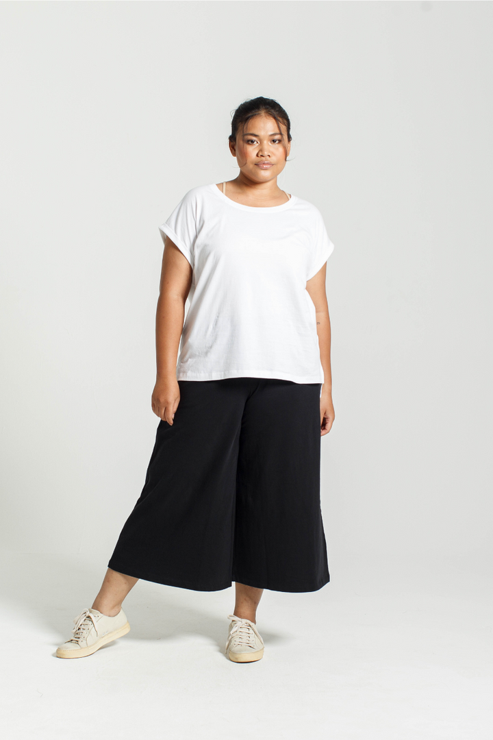 Rolled Sleeve Tee in White