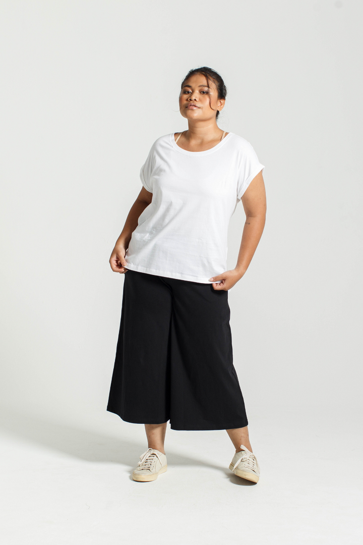 Rolled Sleeve Tee in White