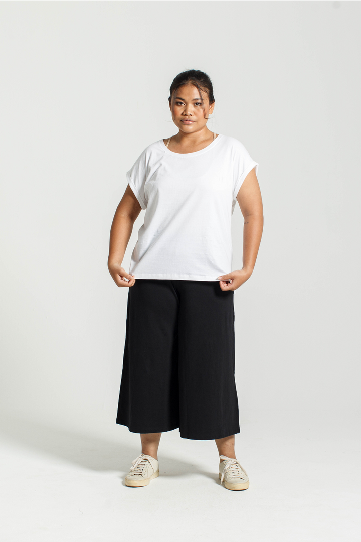 Rolled Sleeve Tee in White