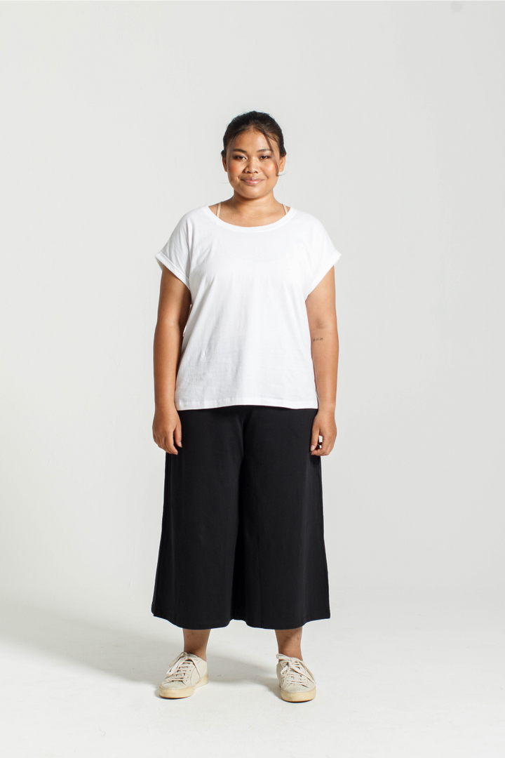 Rolled Sleeve Tee in White