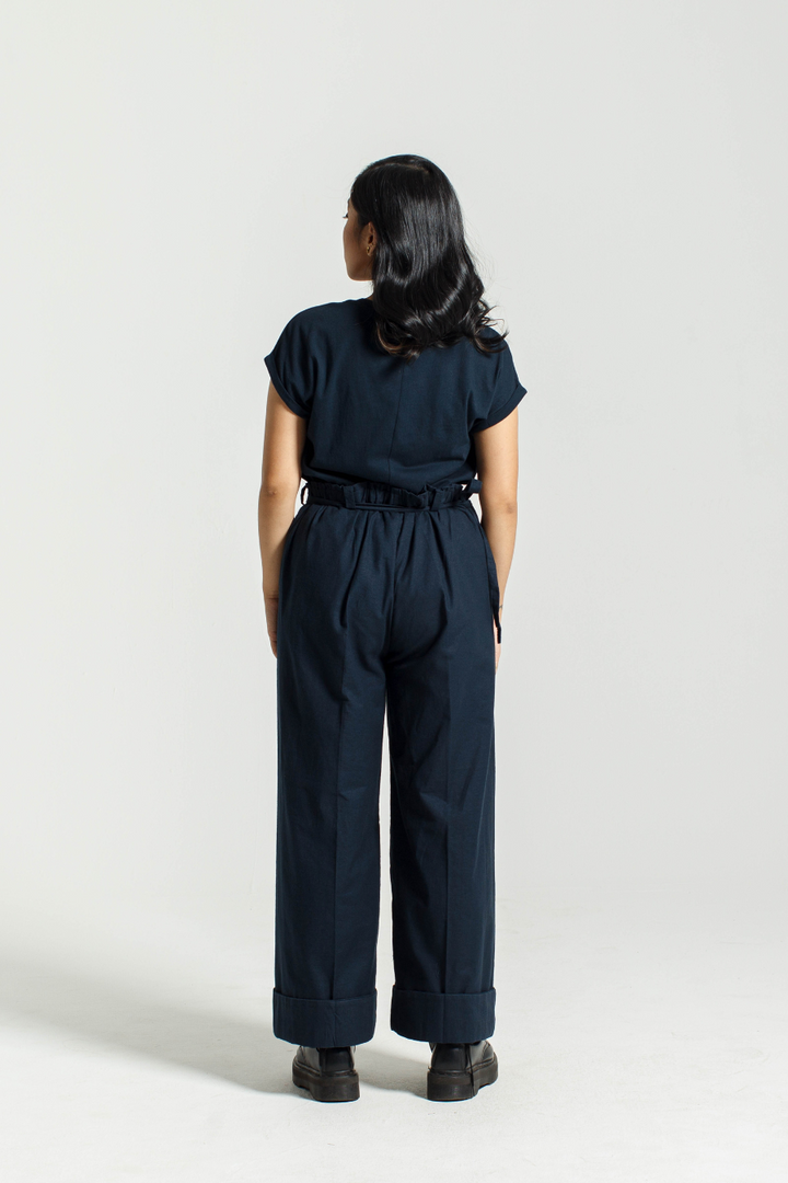 Rolled Sleeve Tee in Navy