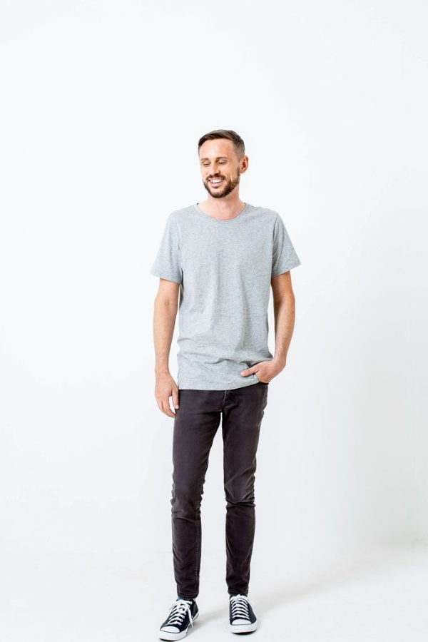 Crew T-shirt in Grey Marle