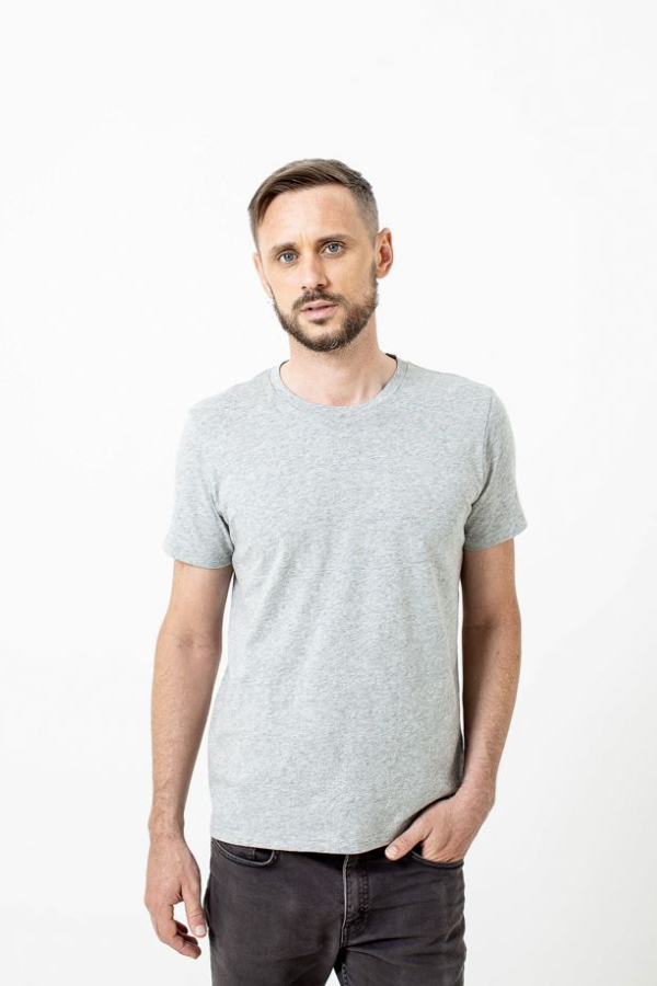 Crew T-shirt in Grey Marle